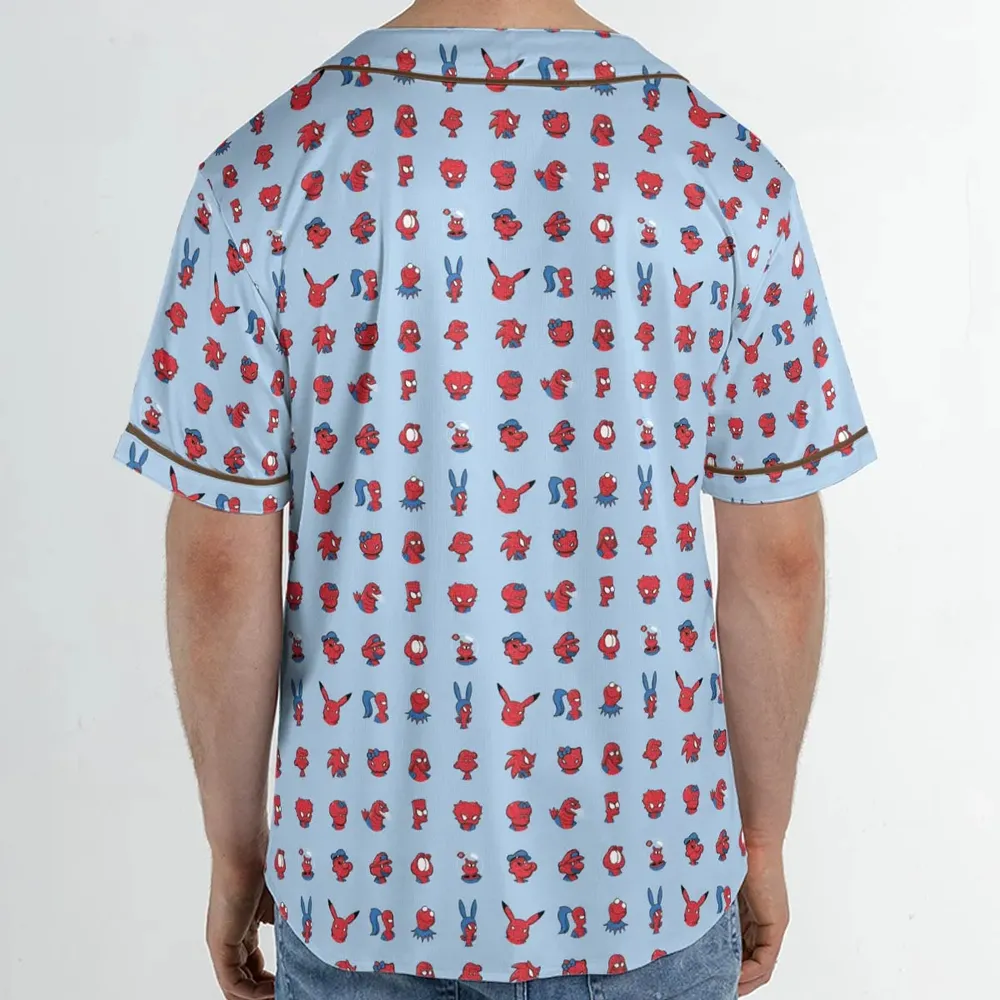 Funny Spider-Man Characters Pattern Unisex Baseball Jersey - 2