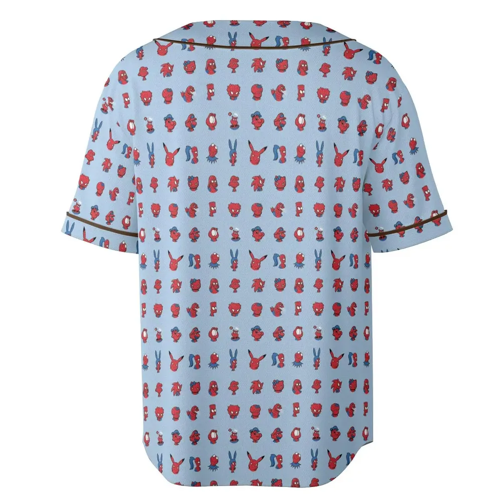 Funny Spider-Man Characters Pattern Unisex Baseball Jersey - 4