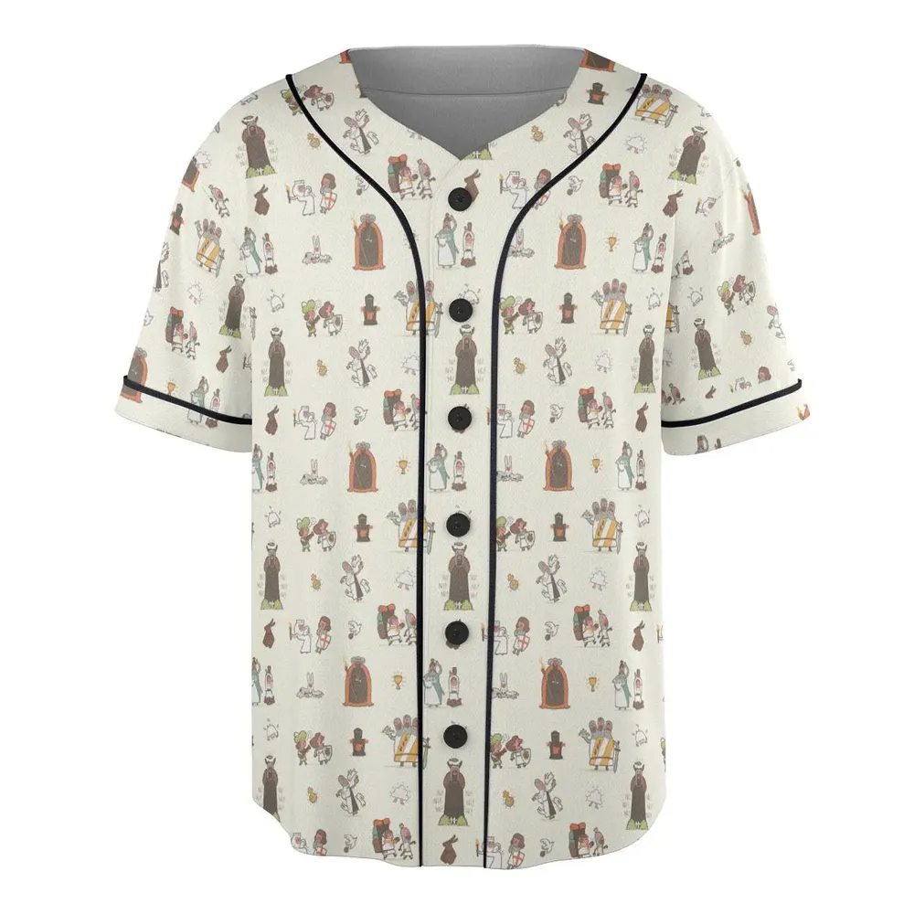 The Holy Grail Pattern Monty Python Button Down Unisex Baseball Jersey - 3