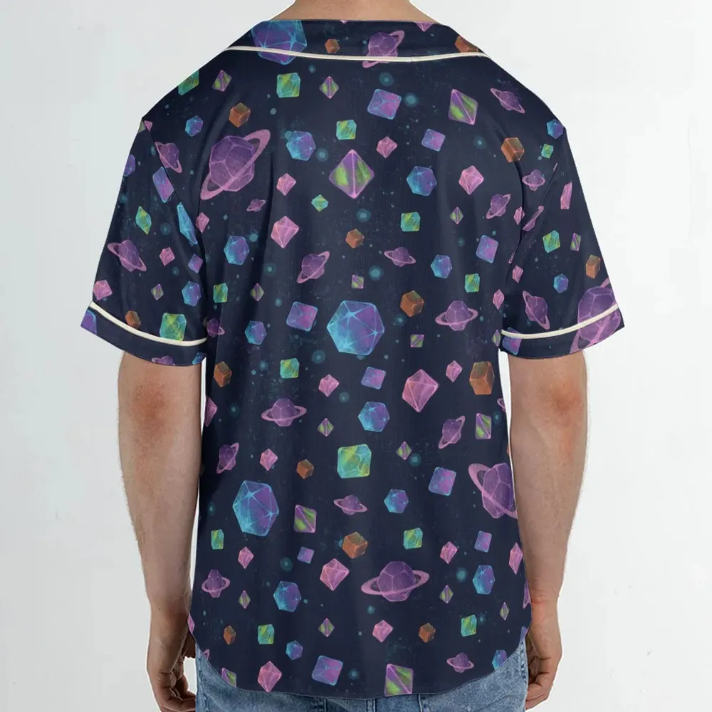 Galaxy Of Dices DnD Pattern Unisex Baseball Jersey - 2