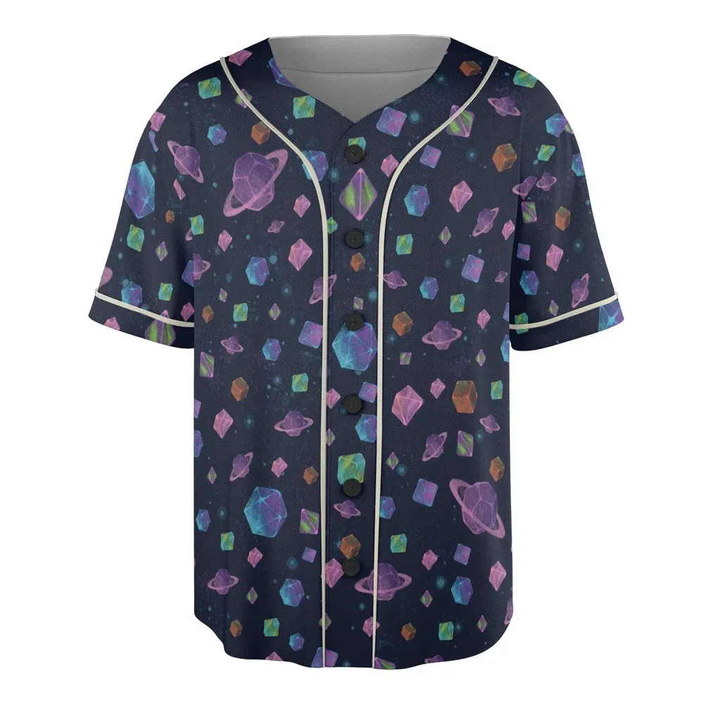 Galaxy Of Dices DnD Pattern Unisex Baseball Jersey - 3