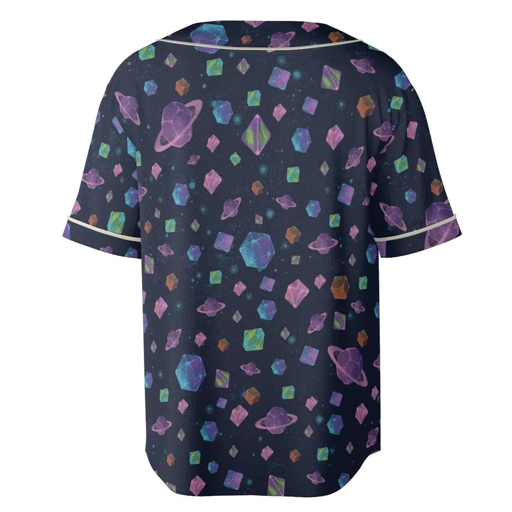 Galaxy Of Dices DnD Pattern Unisex Baseball Jersey - 4