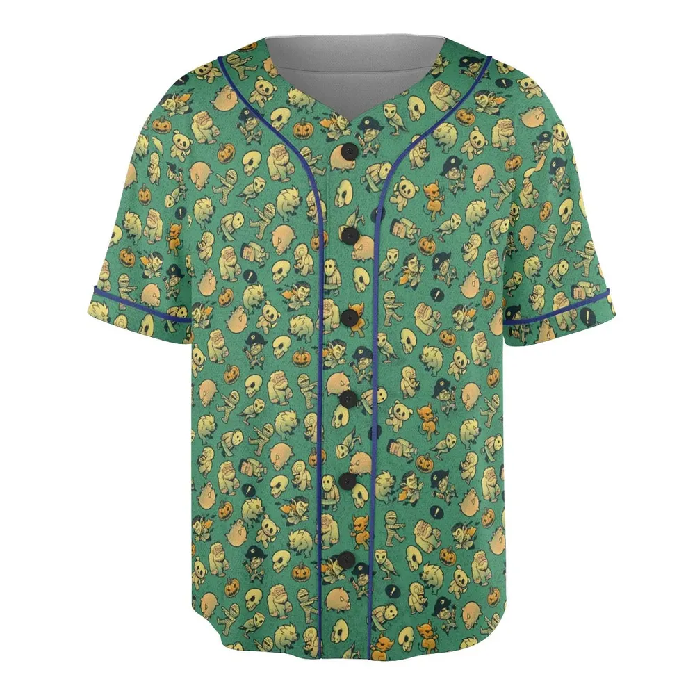 Terror Attack Cute Horror Characters Halloween Unisex Baseball Jersey - 3