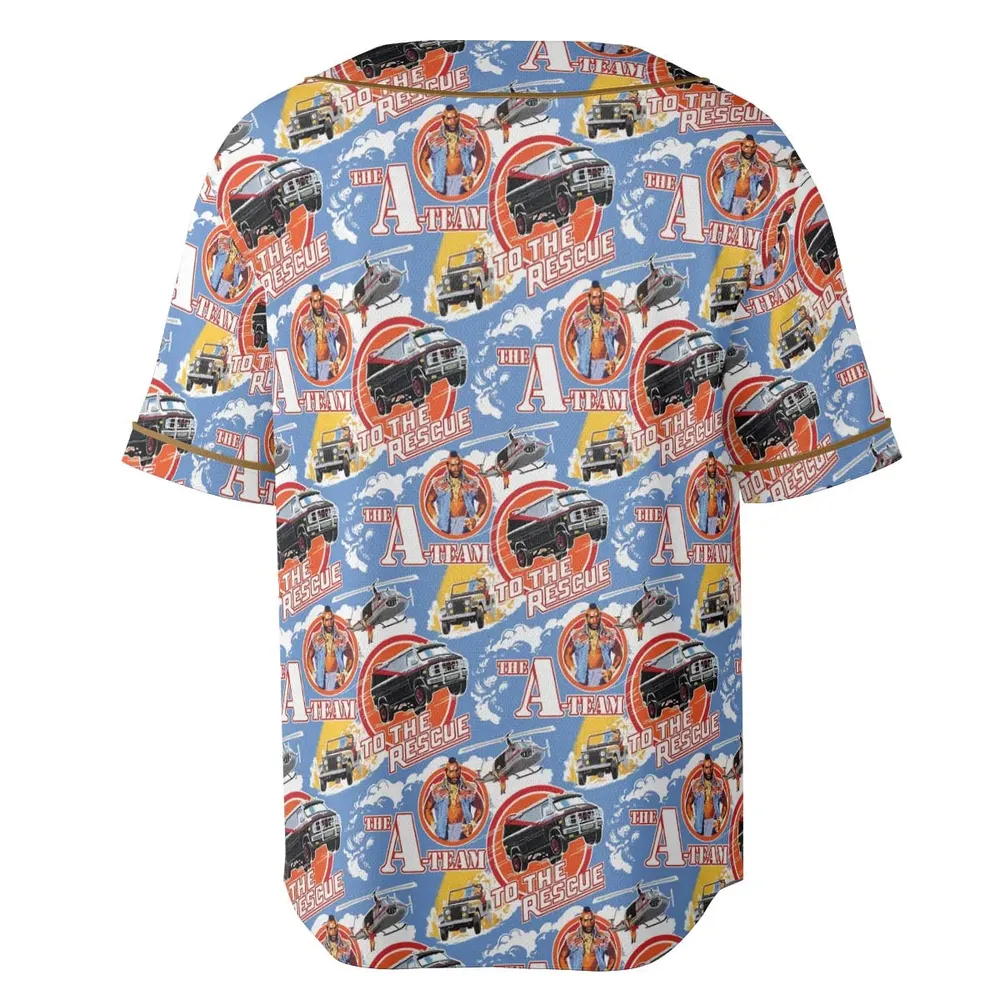 To The Rescue The A Team Pattern Unisex Baseball Jersey - 4