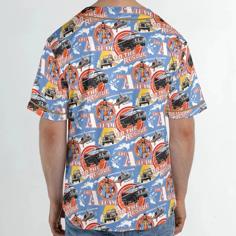 To The Rescue The A Team Pattern Unisex Baseball Jersey - 2