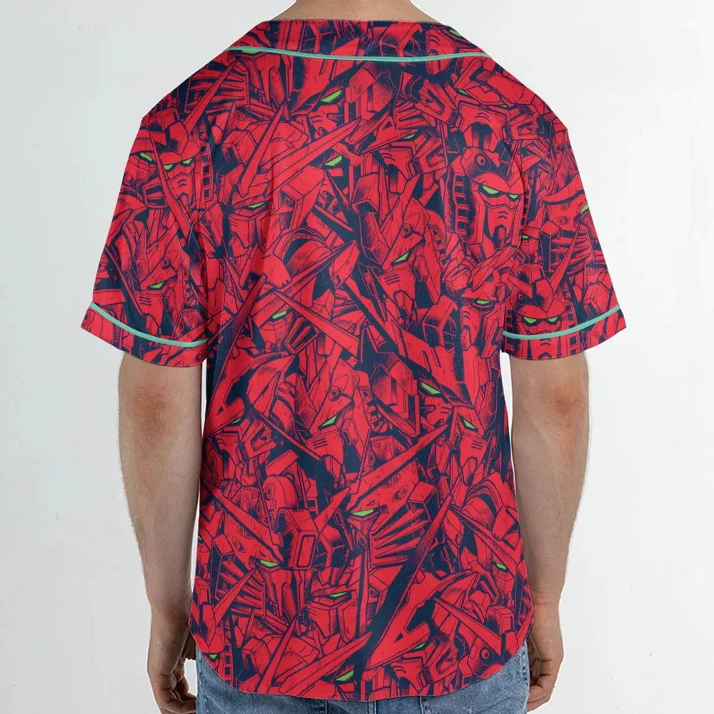 Gundam Camo Magenta Gundam Unisex Baseball Jersey - 2