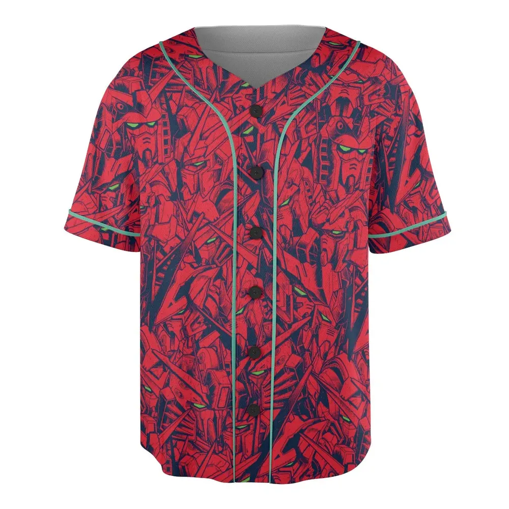 Gundam Camo Magenta Gundam Unisex Baseball Jersey - 3