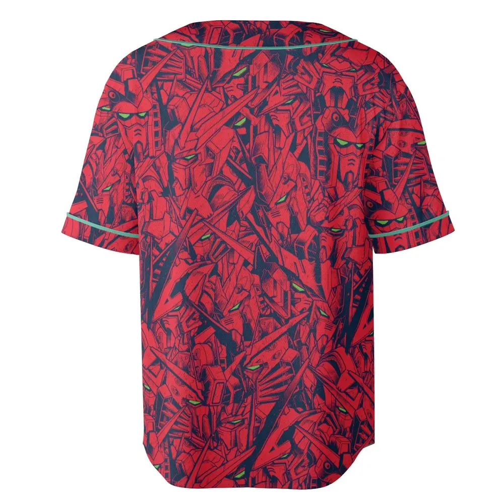 Gundam Camo Magenta Gundam Unisex Baseball Jersey - 4