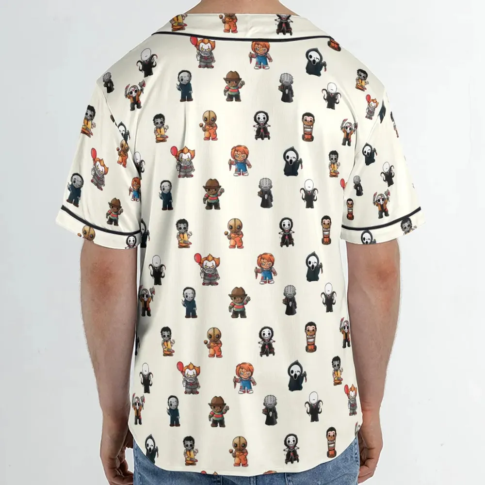 Horror Movies Characters Pattern Unisex Baseball Jersey - 2