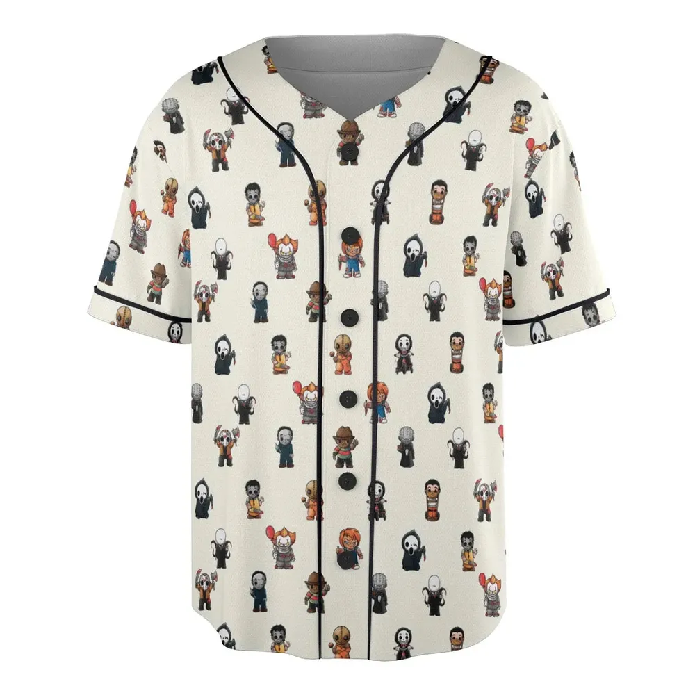 Horror Movies Characters Pattern Unisex Baseball Jersey - 3