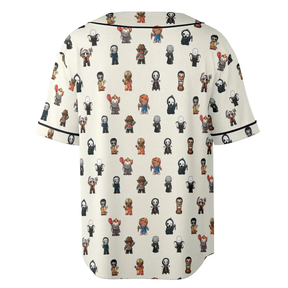 Horror Movies Characters Pattern Unisex Baseball Jersey - 4