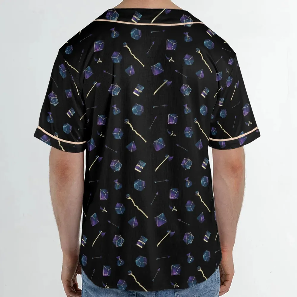 Galaxy In Dice DnD Pattern Unisex Baseball Jersey - 2