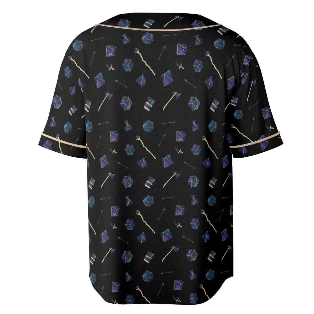 Galaxy In Dice DnD Pattern Unisex Baseball Jersey - 4