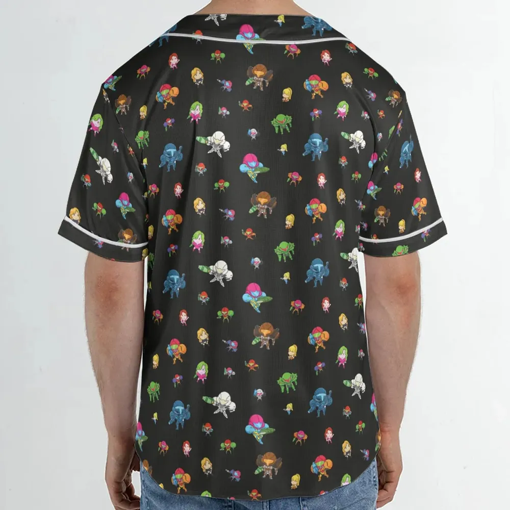 Metroid Pattern Unisex Baseball Jersey - 2