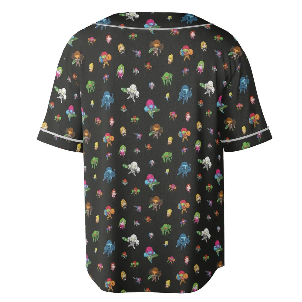 Metroid Pattern Unisex Baseball Jersey - 4