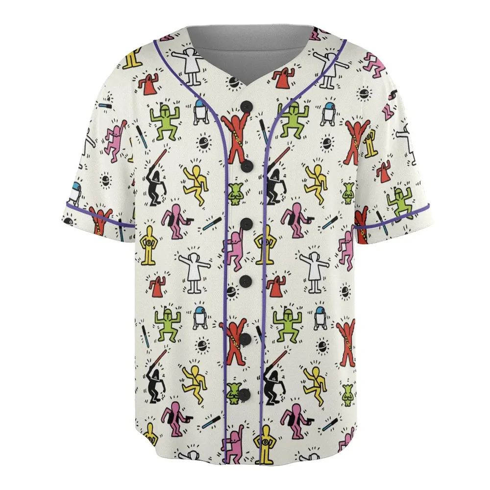 Pop Wars Star Wars Pop Art Pattern Unisex Baseball Jersey - 3