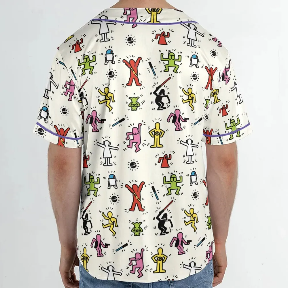 Pop Wars Star Wars Pop Art Pattern Unisex Baseball Jersey - 2