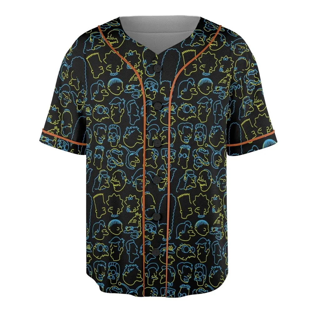 The Simpsons Neon Unisex Baseball Jersey - 3
