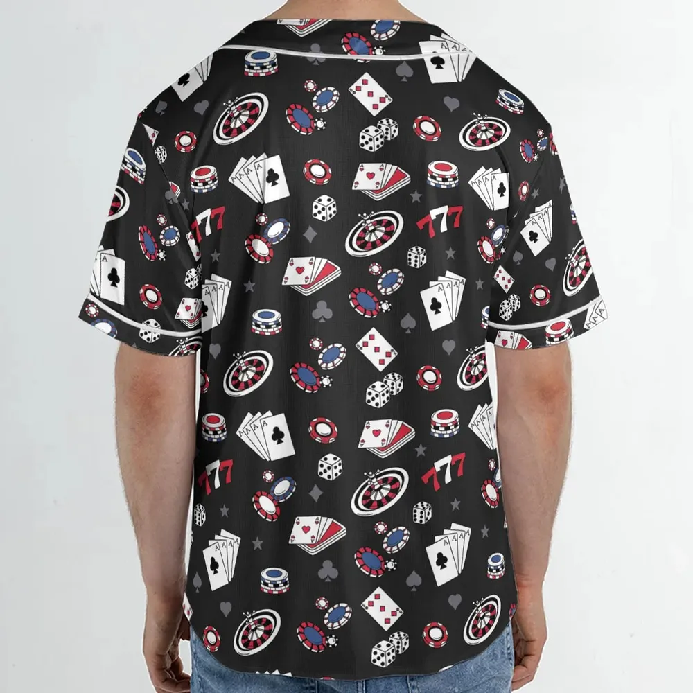 Vintage Poker Texas Hold’em Unisex Baseball Jersey - 2