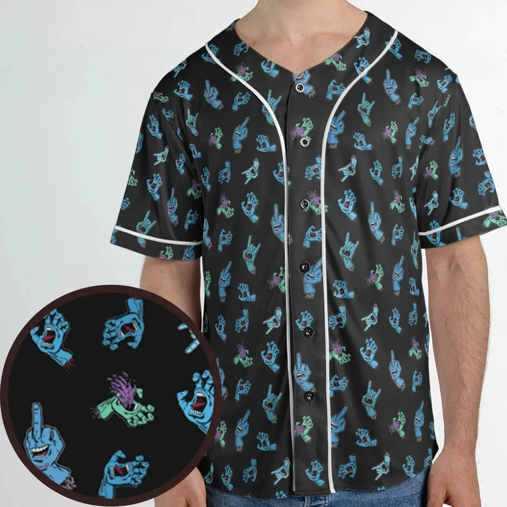 Santa Cruz Screaming Hand Unisex Baseball Jersey - 1