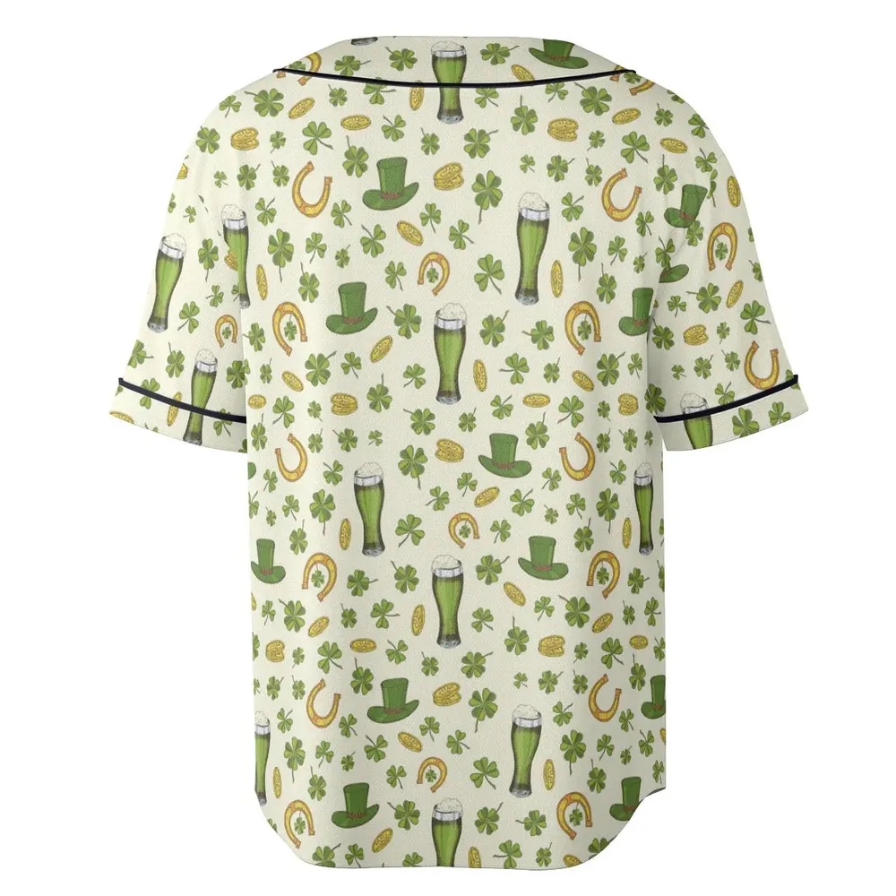 St.Patrick’s Day Pattern Unisex Baseball Jersey - 4
