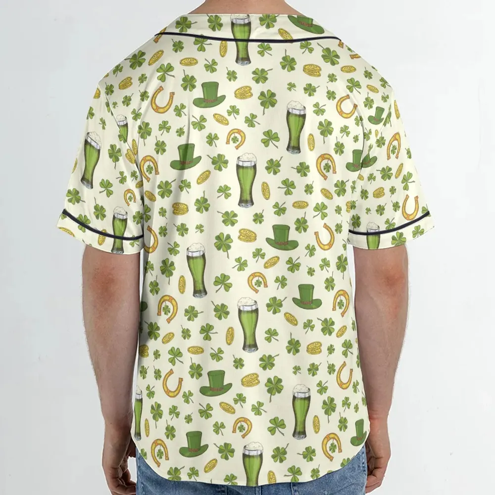 St.Patrick’s Day Pattern Unisex Baseball Jersey - 2