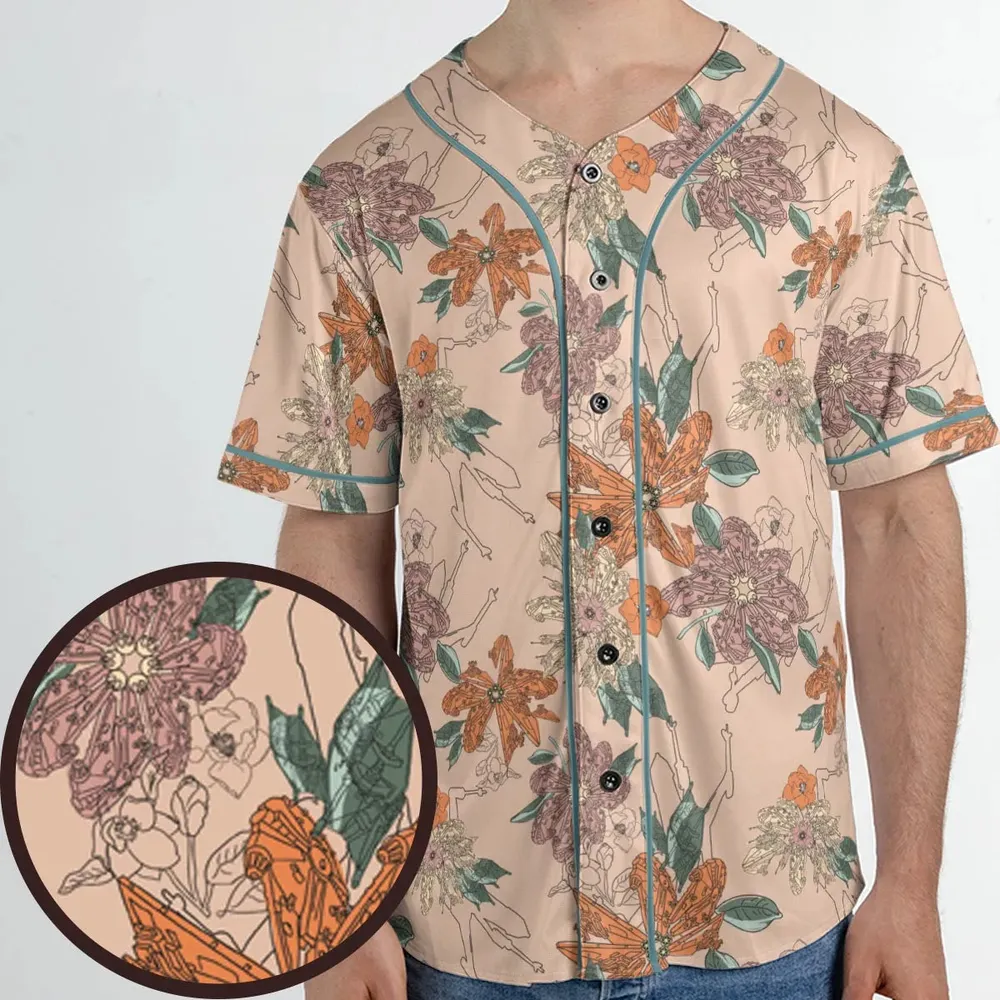 Star Wars Ships Floral Pattern Unisex Baseball Jersey - 1