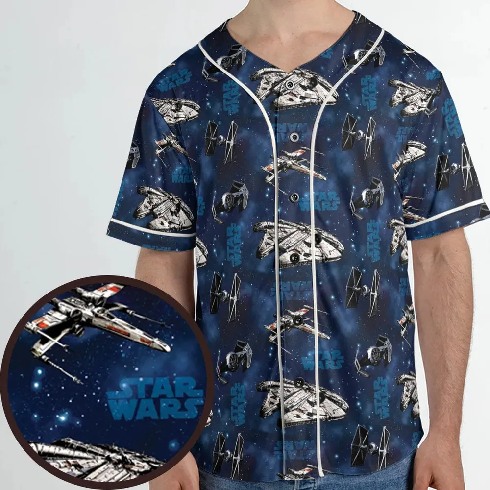 Star Wars Ships Pattern Unisex Baseball Jersey - 1