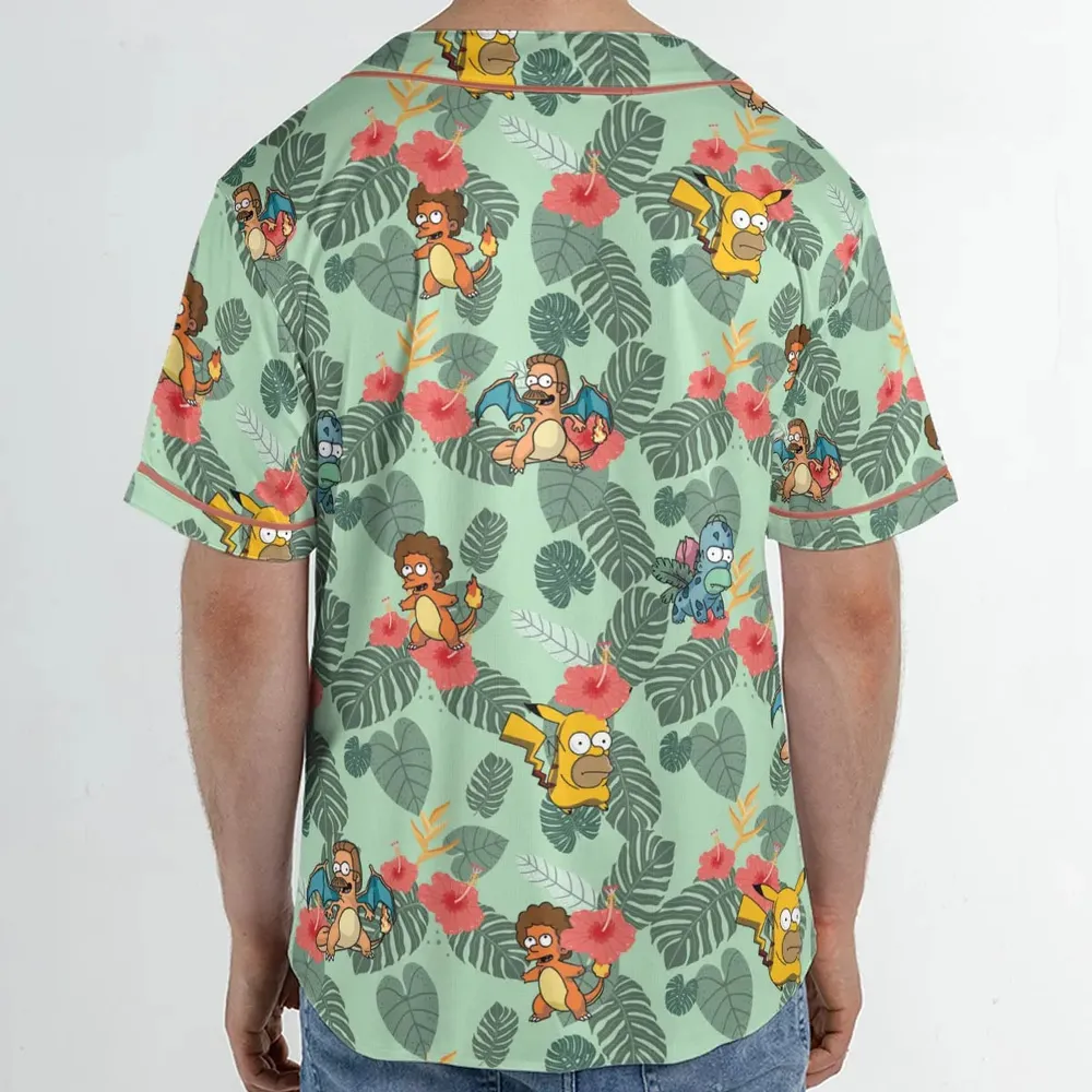 Simpsonmon The Simpsons Pokemon Mashup Unisex Baseball Jersey - 2
