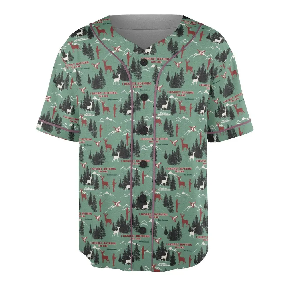 I Regret Nothing Park And Recreation Unisex Baseball Jersey - 3
