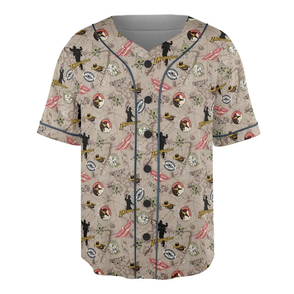Indiana Jones Patterns Unisex Baseball Jersey - 3