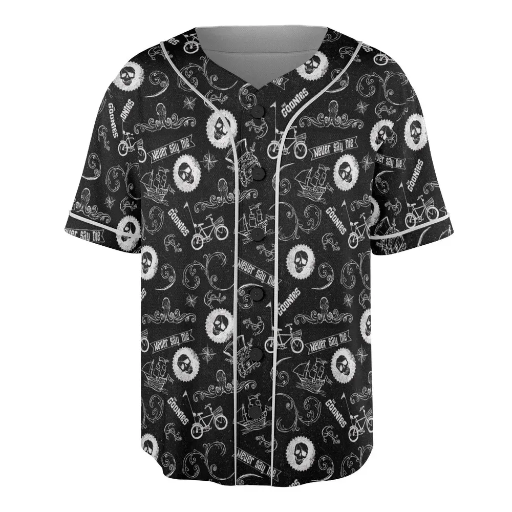 Never Say Die The Goonies Pattern Unisex Baseball Jersey - 3
