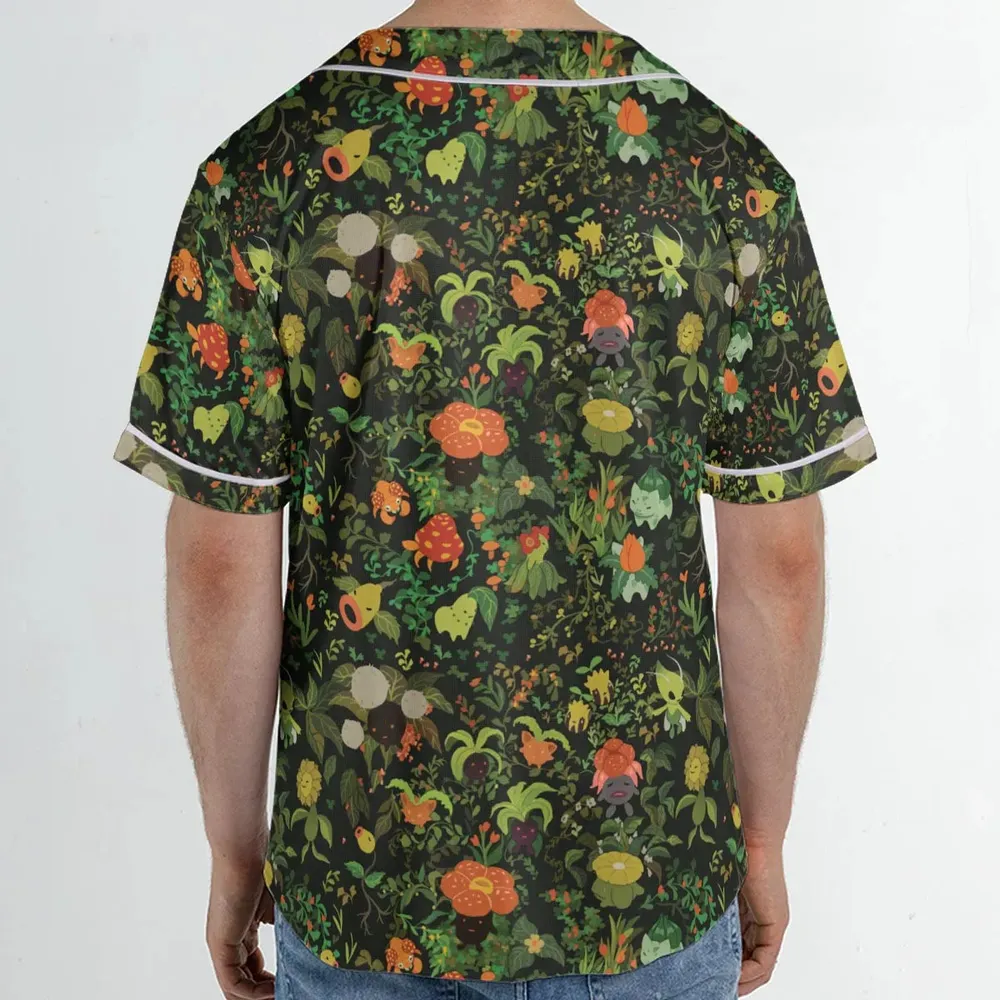 Grass Pokemon Patterns Unisex Baseball Jersey - 2