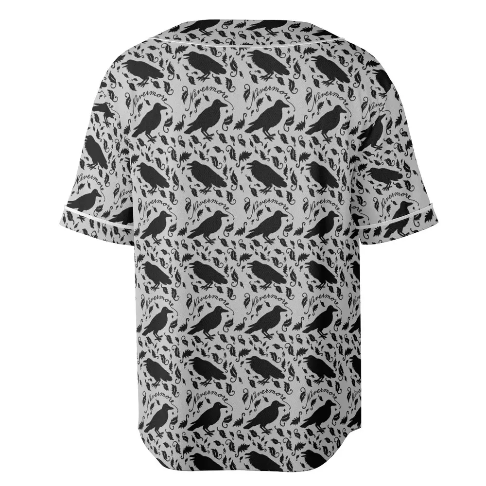 Nevermore The Raven Edgar Allan Poe Pattern Unisex Baseball Jersey - 3
