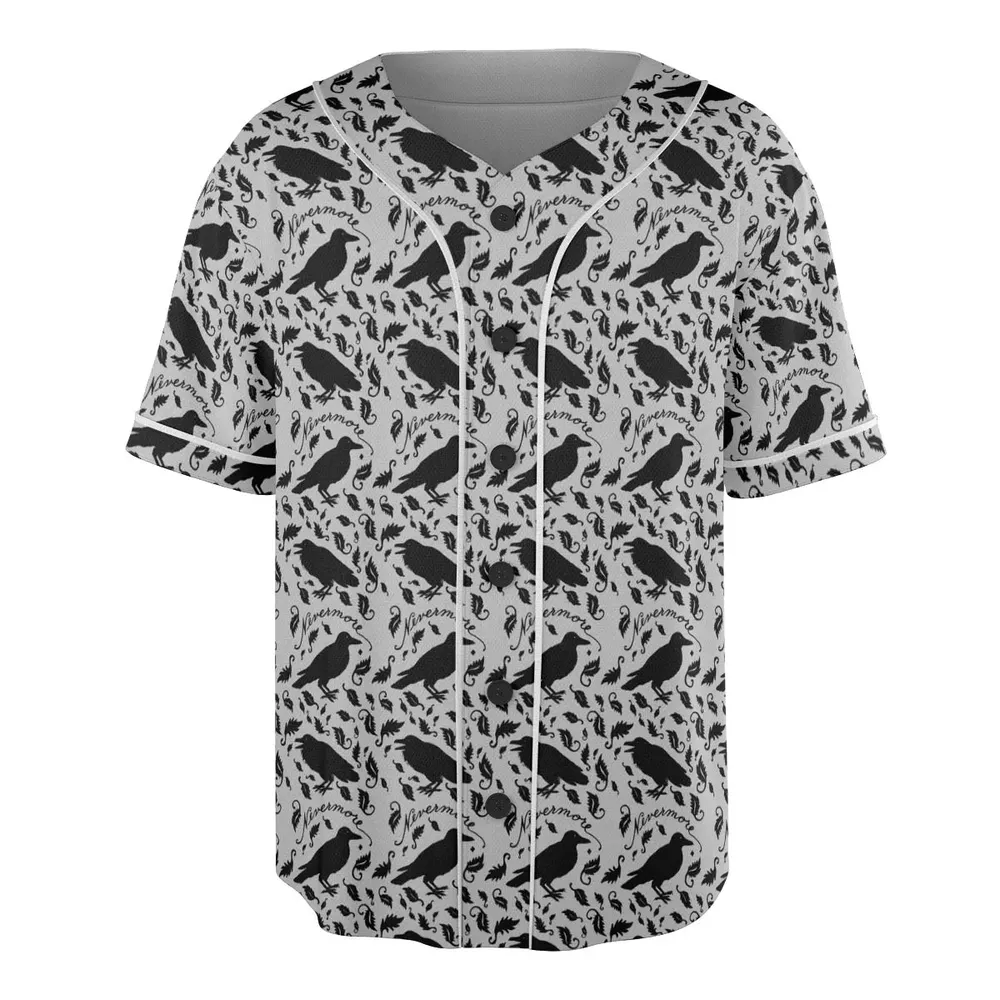 Nevermore The Raven Edgar Allan Poe Pattern Unisex Baseball Jersey - 2