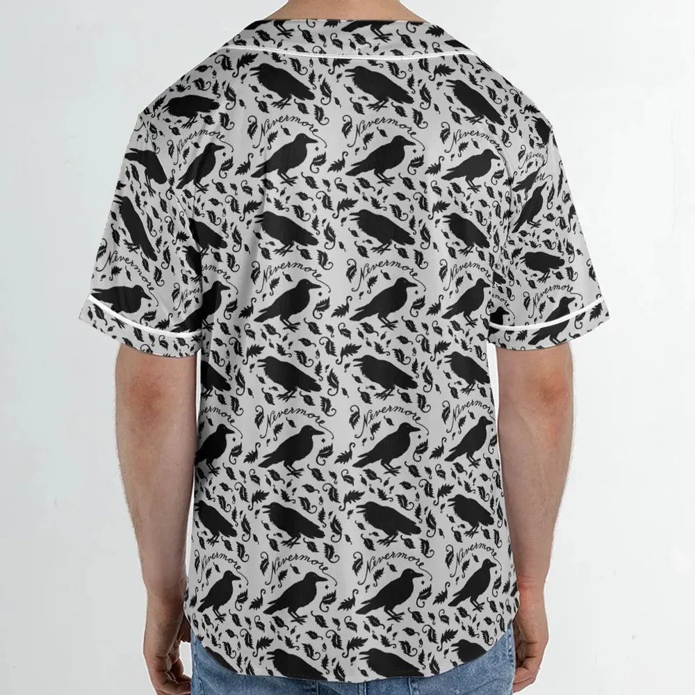 Nevermore The Raven Edgar Allan Poe Pattern Unisex Baseball Jersey - 1