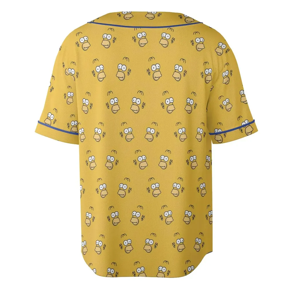 Homer Simpson Pattern Unisex Baseball Jersey - 4