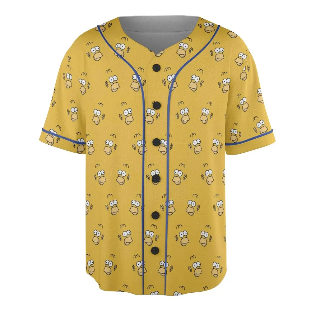Homer Simpson Pattern Unisex Baseball Jersey - 3