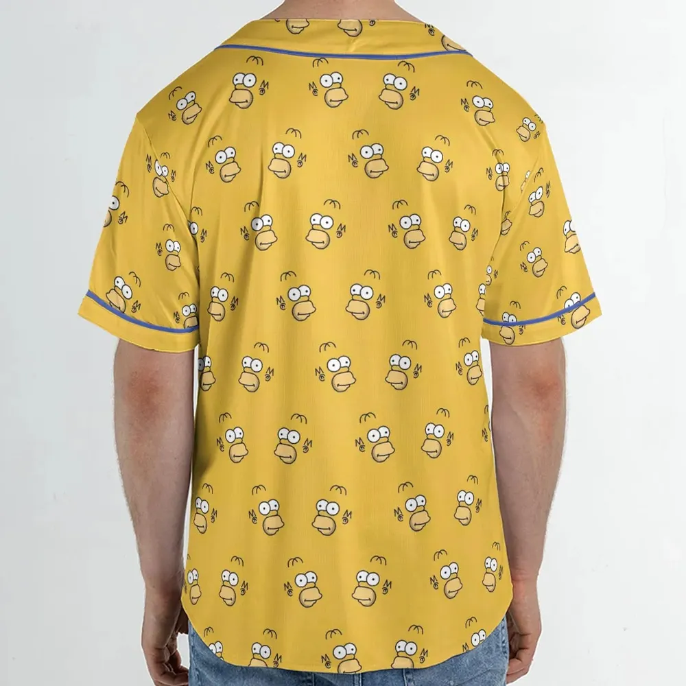Homer Simpson Pattern Unisex Baseball Jersey - 2