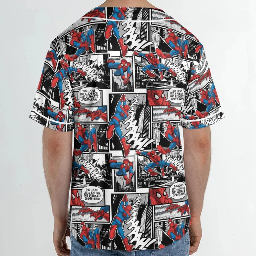Spider Man Comic Pattern Unisex Baseball Jersey - 2