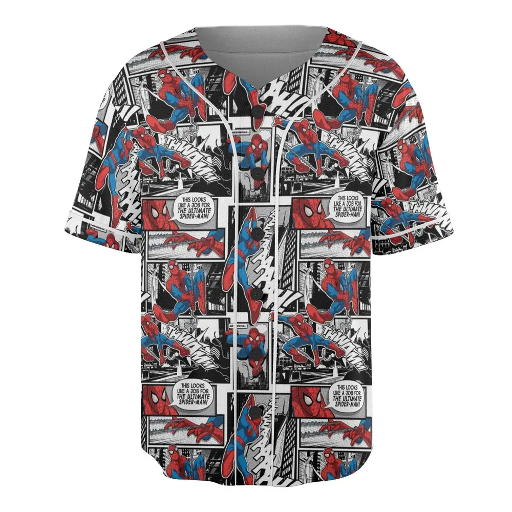 Spider Man Comic Pattern Unisex Baseball Jersey - 3