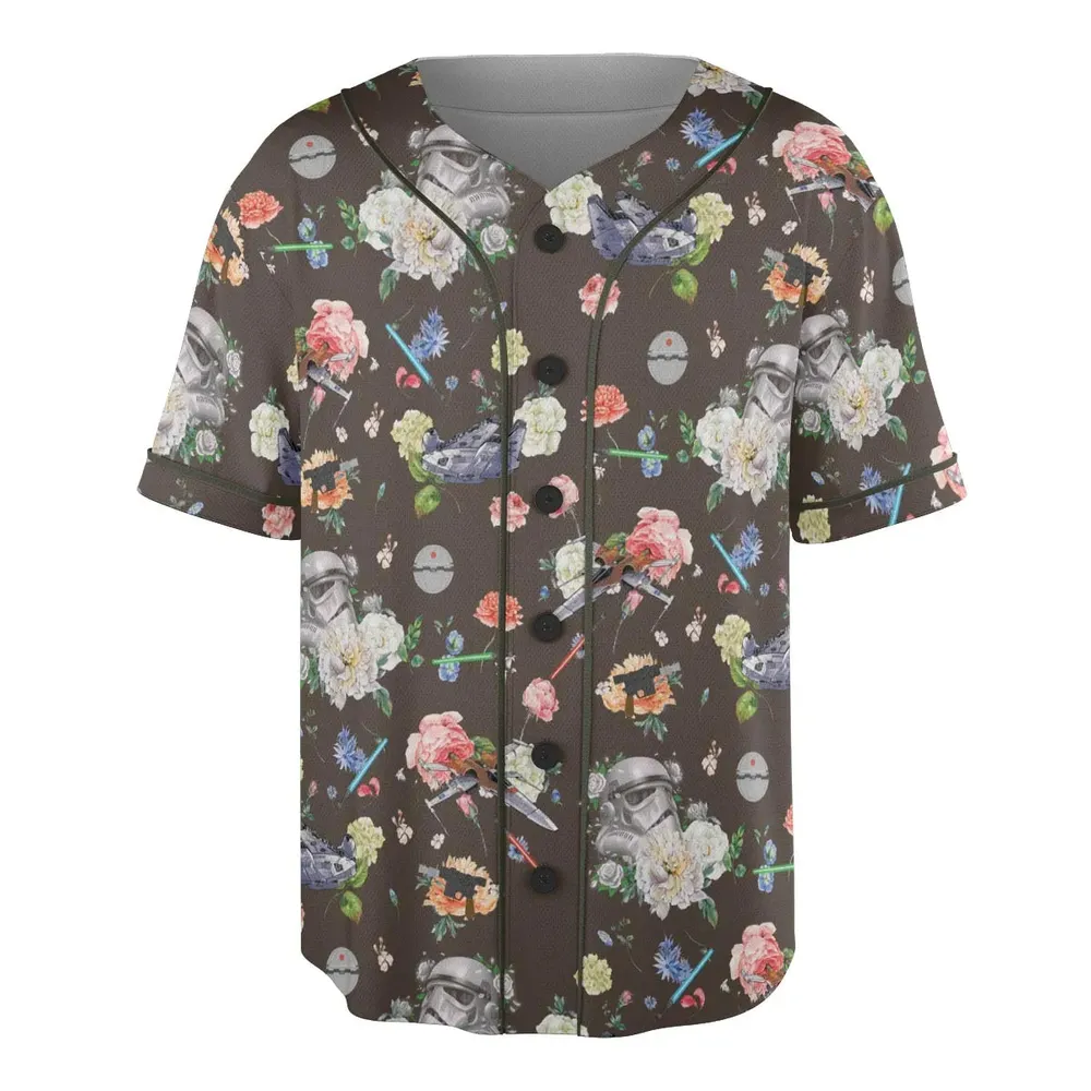 Stormtrooper Flower Vintage Pattern Unisex Baseball Jersey - 3