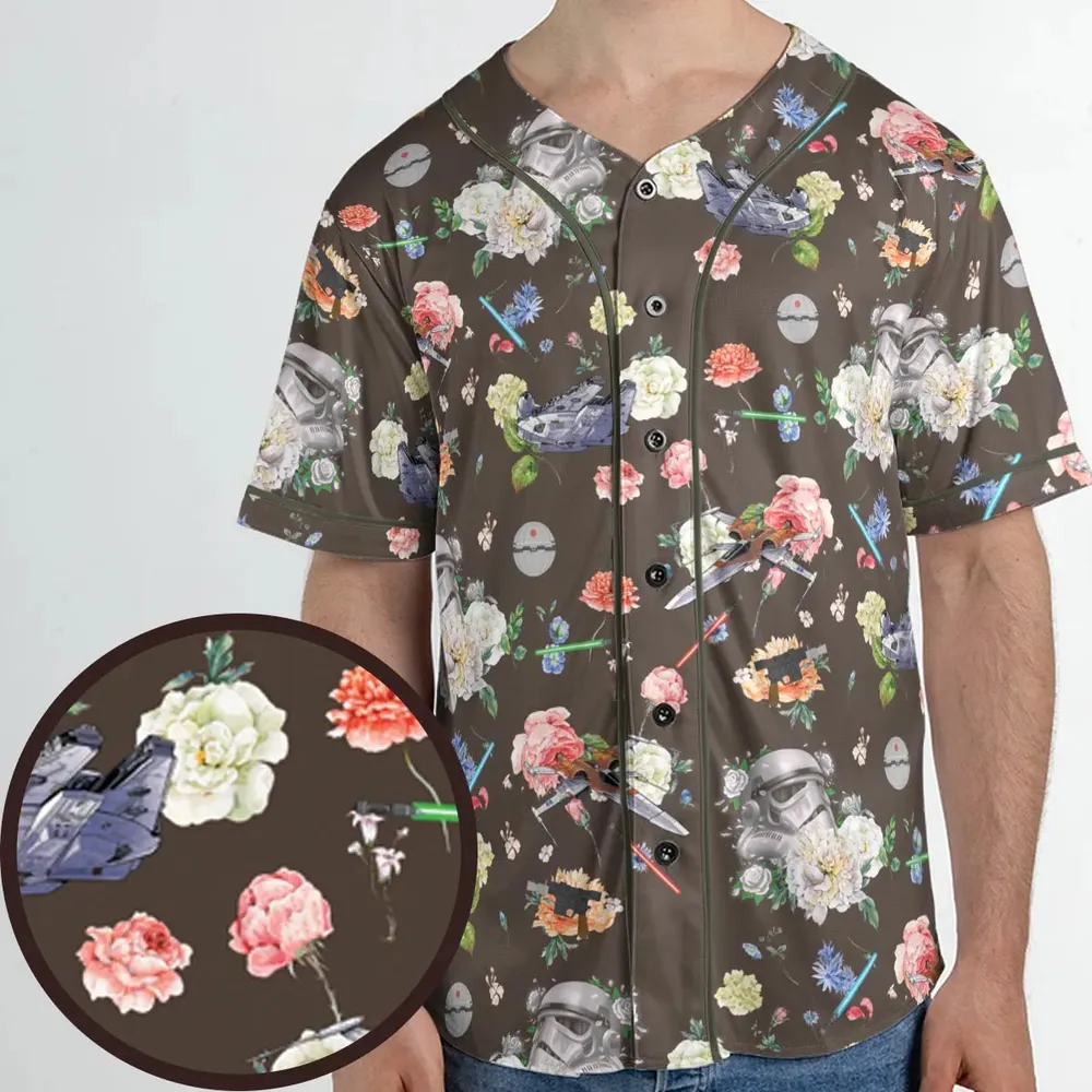 Stormtrooper Flower Vintage Pattern Unisex Baseball Jersey - 1