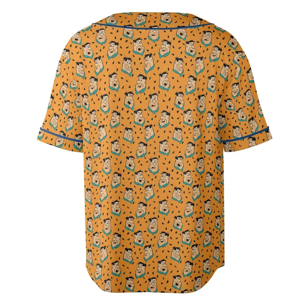 Fred Flintstone Expressions Pattern Unisex Baseball Jersey - 4