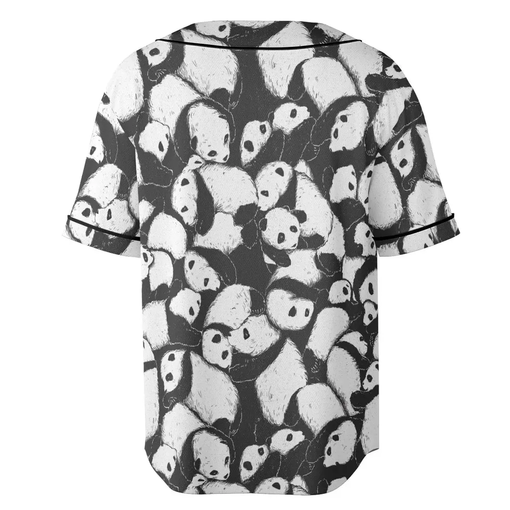 Lazy Day Panda Pattern Unisex Baseball Jersey - 4