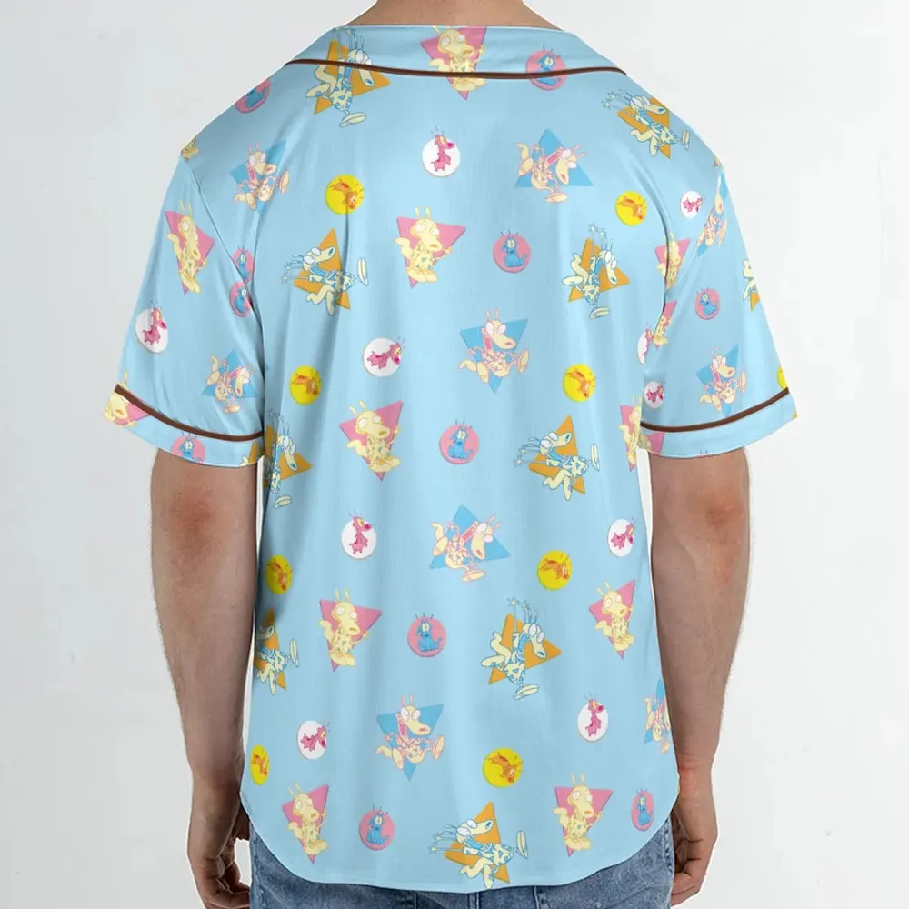 Rocko and Spunky Pattern Rocko's Modern Life Unisex Baseball Jersey - 2