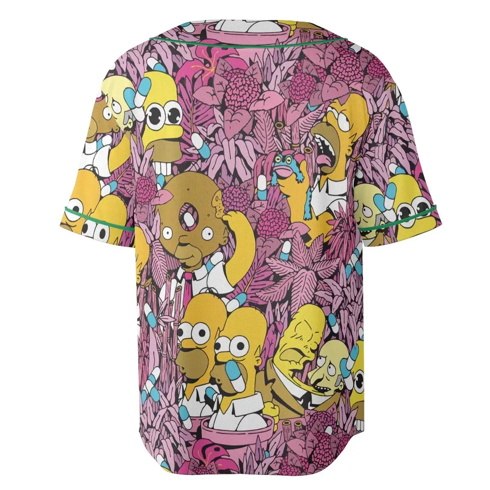 Homer Simpson In Flower Bush The Simpsons Unisex Baseball Jersey - 4