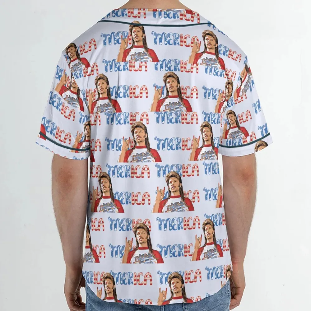 Joe Dirt 'Merica 4th Of July Pattern Unisex Baseball Jersey - 2