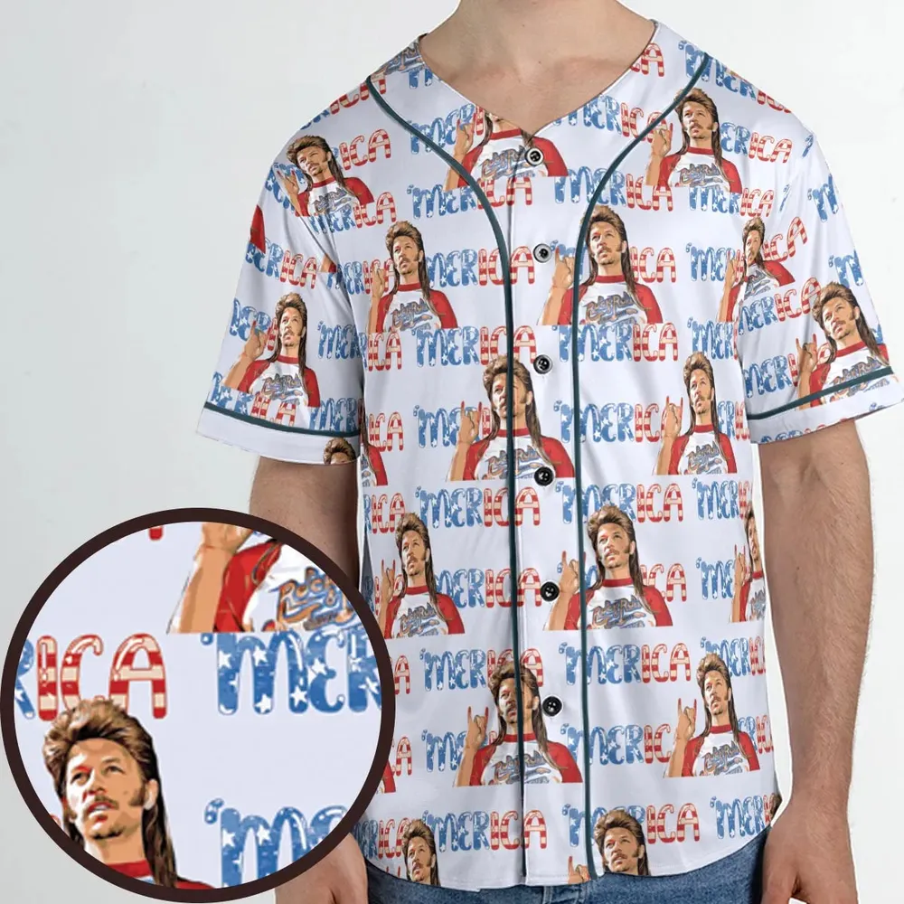 Joe Dirt 'Merica 4th Of July Pattern Unisex Baseball Jersey - 1
