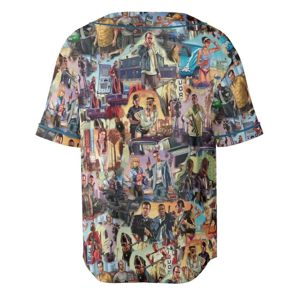 GTA Grand Theft Auto Scenes Unisex Baseball Jersey - 4